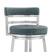 Titana - Swivel Faux Leather And Brushed Stainless Steel Bar Stool