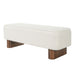 Upholstered Ottoman Bench With Thick Padded Design - Beige