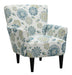 Floral Accent Chair - Blue - Wood