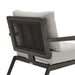 Avila - Outdoor Club Chair With Woven Rattan Back Aluminum Frame And Cushions - Dark Bronze / Silver Ash