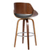 Mona - 26" Counter Height Swivel Bar Stool - Gray / Walnut