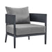 Argiope - 4 Piece Outdoor Aluminum & Fabric Outdoor Conversation Set - Dark Gray