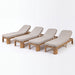 Outdoor Chaise Lounge With Cushion, 5 Position Adjustable Backrest
