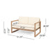 4 Pieces Acacia Wood Patio Furniture Set, Outdoor Furniture With Coffee Table, Patio Conversation Set Deep Seating With Soft Cushion, Porch Chairs For Backyard Porch Balcony - Brown Wash / Beige