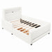 Upholstered Platform Bed With Drawer, LED Light Strip, USB Port