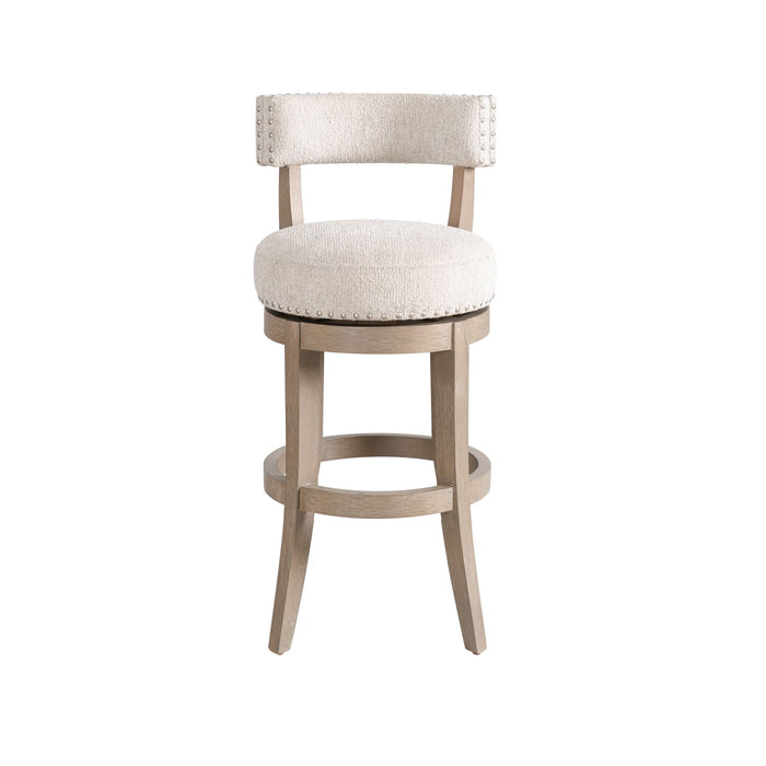 Mystic - Solid Wood Upholstered 30" Bar Height Swivel Barstool