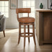 Mystic - Swivel Rubberwood Counter Or Bar Height Barstool With Faux Leather Seat