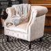 Celestialis - Upholstered Velvet Club Chair With Tub Design And Rolled Recessed Armrests - Champagne