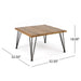 Outdoor Coffee Table With Slat Top And Metal Legs - Teak