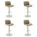 Brock - Adjustable Swivel Curved Back Wood Bar Stool With Faux Leather Seat