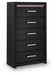 Shoralli - Five Drawer Chest - Black