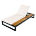 Chaise Lounge Set, 5 Position Adjustable, Flat Side Surface Storage