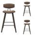 Fox - Counter Height Curved Back Wood Bar Stool With Faux Leather Seat