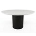 Jaramillo - Round Dining Table With Engineered Marble Top - Engineered Marble Top & Black