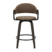 Daxton - Swivel Counter Height Round Back Wood Bar Stool With Faux Leather Seat
