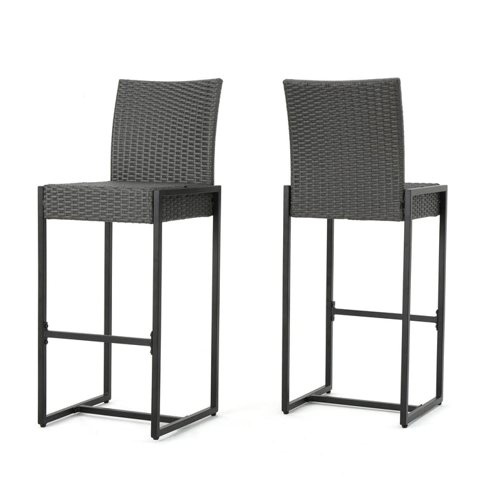 Outdoor Barstool With Hand Crafted Details (Set of 2)