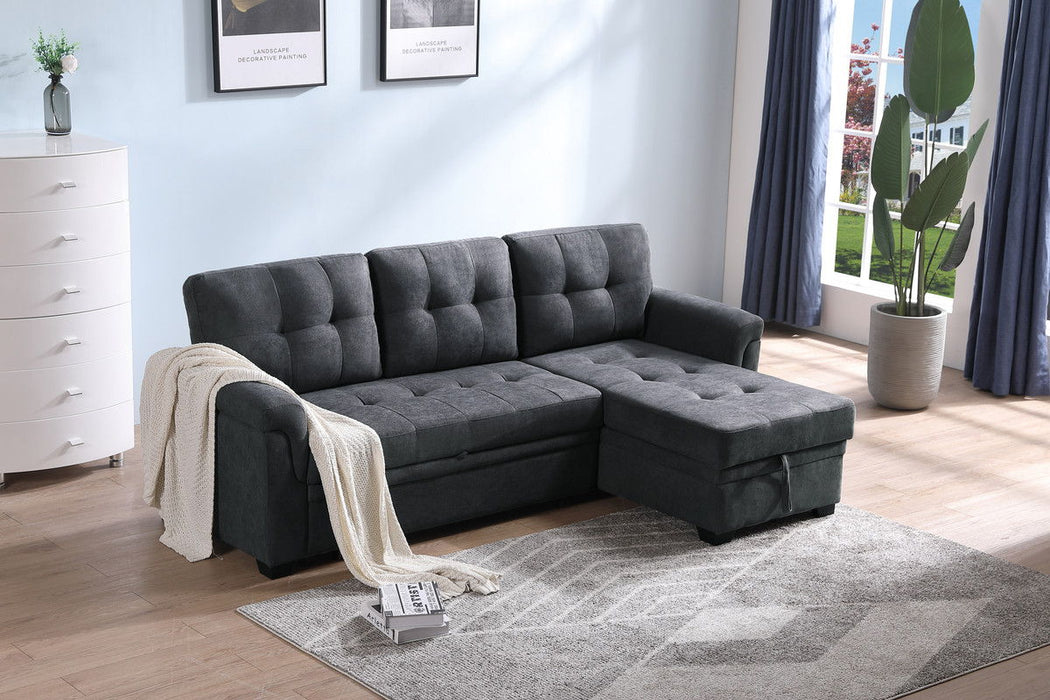 Connor Fabric Reversible Sectional Sleeper Sofa Chaise With Storage - Thumbnail 4