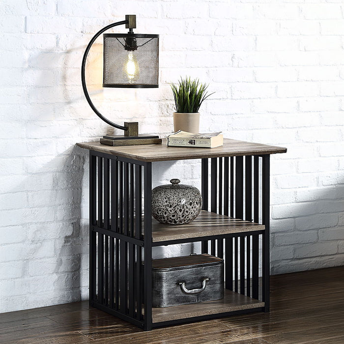 Zudora - Nightstand - Antique Oak & Black