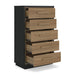 Kozmour - Five Drawer Chest - Black / Brown