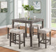 Lucian - Counter Height Pub Table With Tufted Stools
