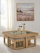 Wittenmyer - Cocktail Table With 4 Stools (Set of 5) - Natural / Black