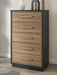 Kozmour - Five Drawer Chest - Black / Brown
