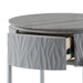 Yukino - End Table - Gray High Gloss & Chrome