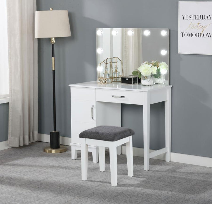 Elijah - Vanity Set With Led Lights - White And Dark Gray Sacramento Furniture Store Furniture store in Sacramento