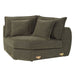 Leighton - Modular Wedge With 4 Pillows - Green Chenille