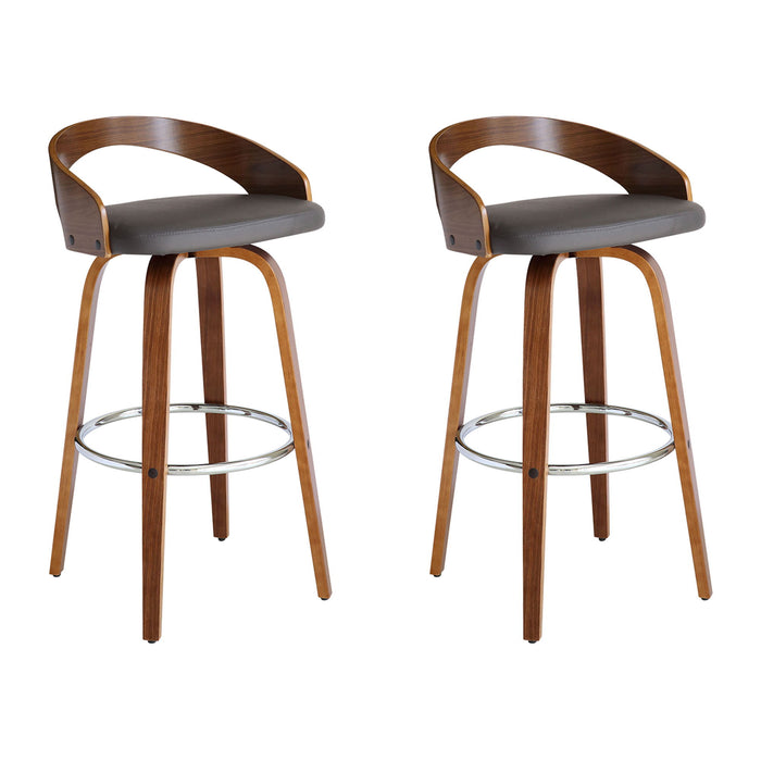 Sonia - 30" Bar Height Swivel Bar Stool - Walnut Wood