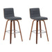 Vienna - Modern Swivel Bar Height Stool - Walnut Finished Wood Frame