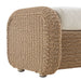 Pavilion - Rattan Outdoor Ottoman With Cushions - Boucle White / Natural