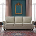 3 Seater Sofa With Nailhead Trim And Turned Legs For Living Room