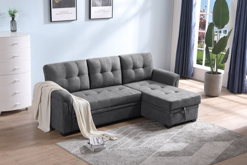 Lucca Reversible Sectional Sleeper Sofa Chaise With Storage - Thumbnail 4
