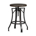 Winslow - Adjustable Height Metal Barstool With Wood Seat - Walnut