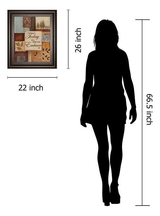 New Day By Dee Dee - Framed Print Wall Art - Dark Brown