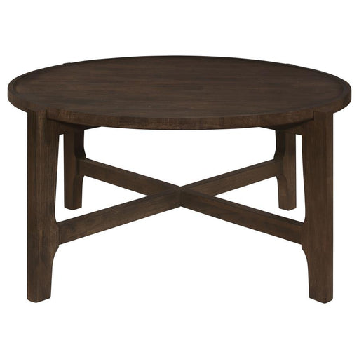 Cota - Round Solid Wood Coffee Table - Dark Brown Sacramento Furniture Store Furniture store in Sacramento