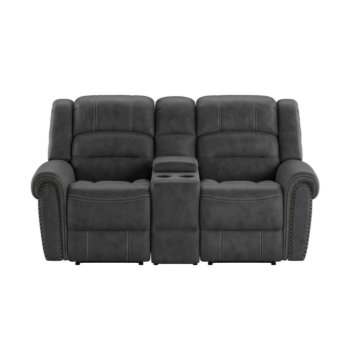 Reclining Console Loveseat - Gray