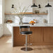 Judi - Modern Industrial Swivel Metal Adjustable Height Barstool With Faux Leather Seat - Silver Finish