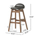 Contemporary Bar Stool With Stylish Seat And Small Backrest - Dark Brown