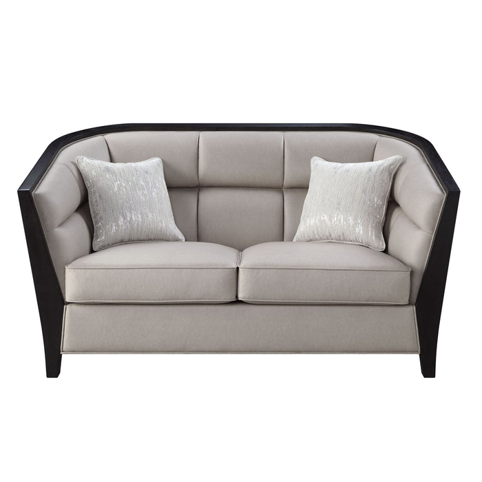 Zemocryss - Loveseat With 2 Pillows - Beige Fabric