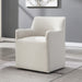 Cafell - Arm Chair With Swivel Casters - Cream