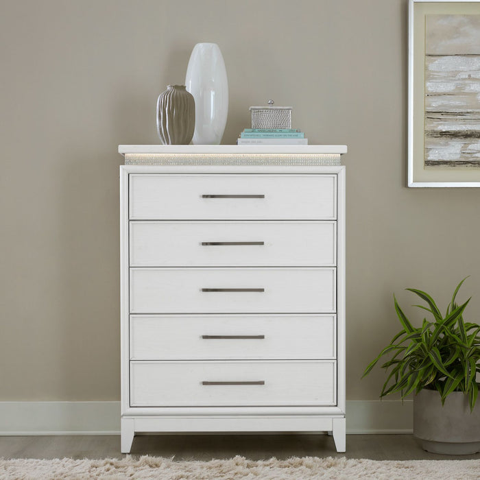 Reflections - 5 Drawer Chest With Lights - White