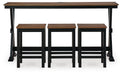 Wildenauer - Rectangular Dining Room Counter Table Set (Set of 4) - Brown / Black
