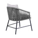 Calica - Outdoor Patio Dining Chair - Black Metal And Gray Rope