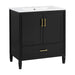 Elegant Fluted Bathroom Vanity With Sink, Soft Close Doors & Drawer