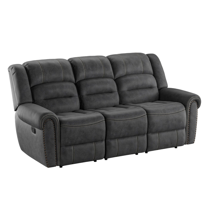 Reclining Sofa - Gray - Solid Wood