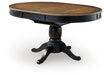 Clorazi - Oval Dining Room Butterfly Extension Table - Black / Brown
