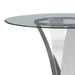 Celina - Modern Contemporary Round Tempered Glass 48" Pedestal Base Dining Table Seats Up To 4 - Shiny Nickel