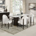Clayten - Dining Table With Marble Top - White Natural Marble Top & Espresso